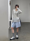 BASERANGE elastic waist striped shorts BAS-SHOLE-PO-SU25-TW MATRIX STRIPE